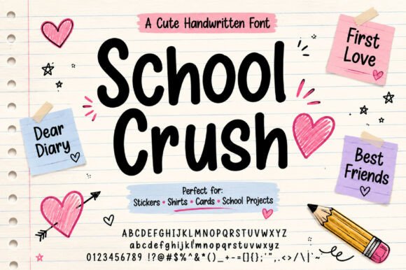 School Crush: A Spirited Handwritten Display Font